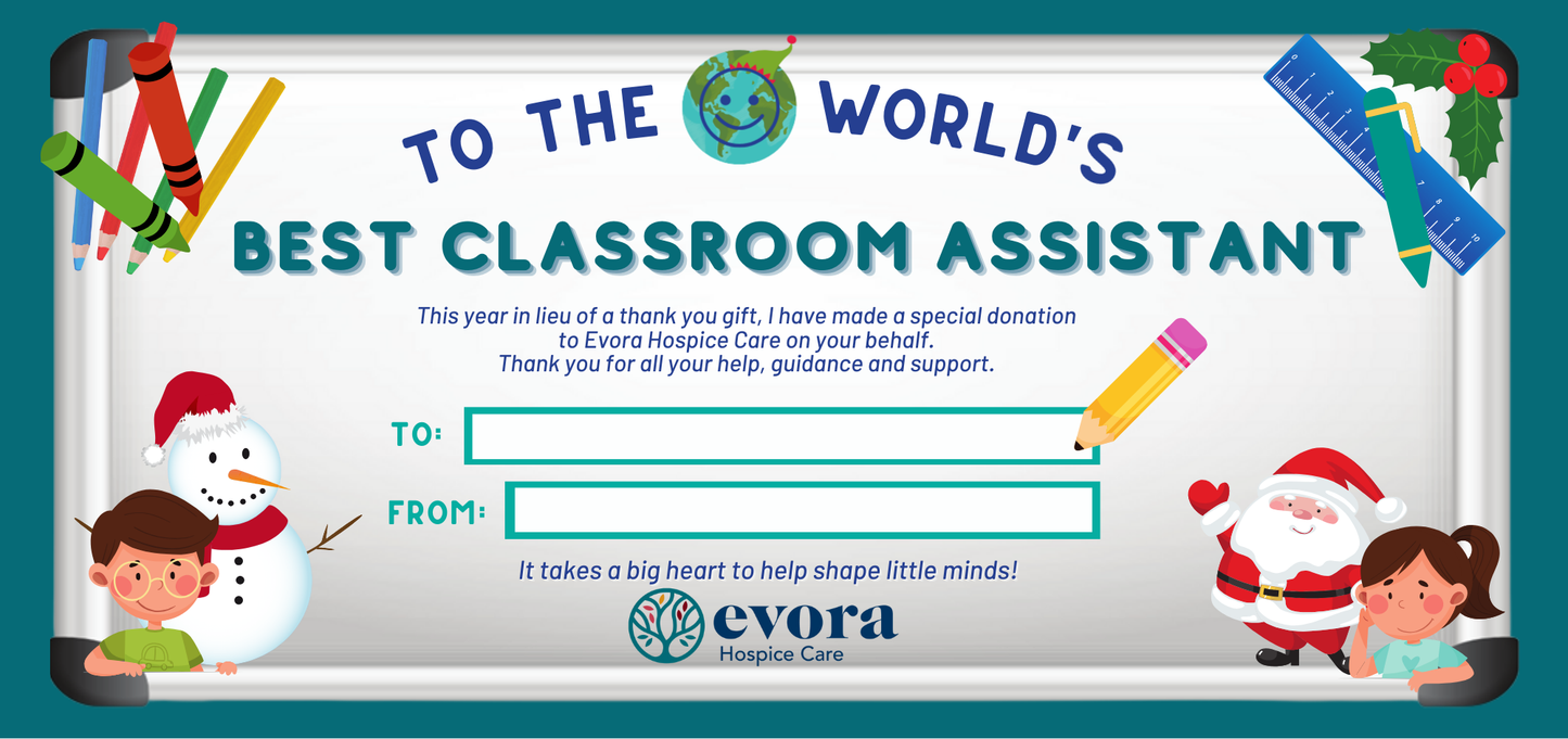 Classroom Assistant Gift Certificate (£5 min. donation)