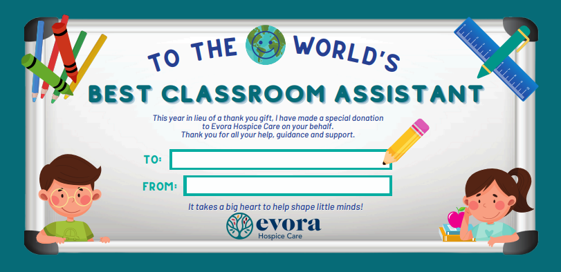 Classroom Assistant Gift Certificate