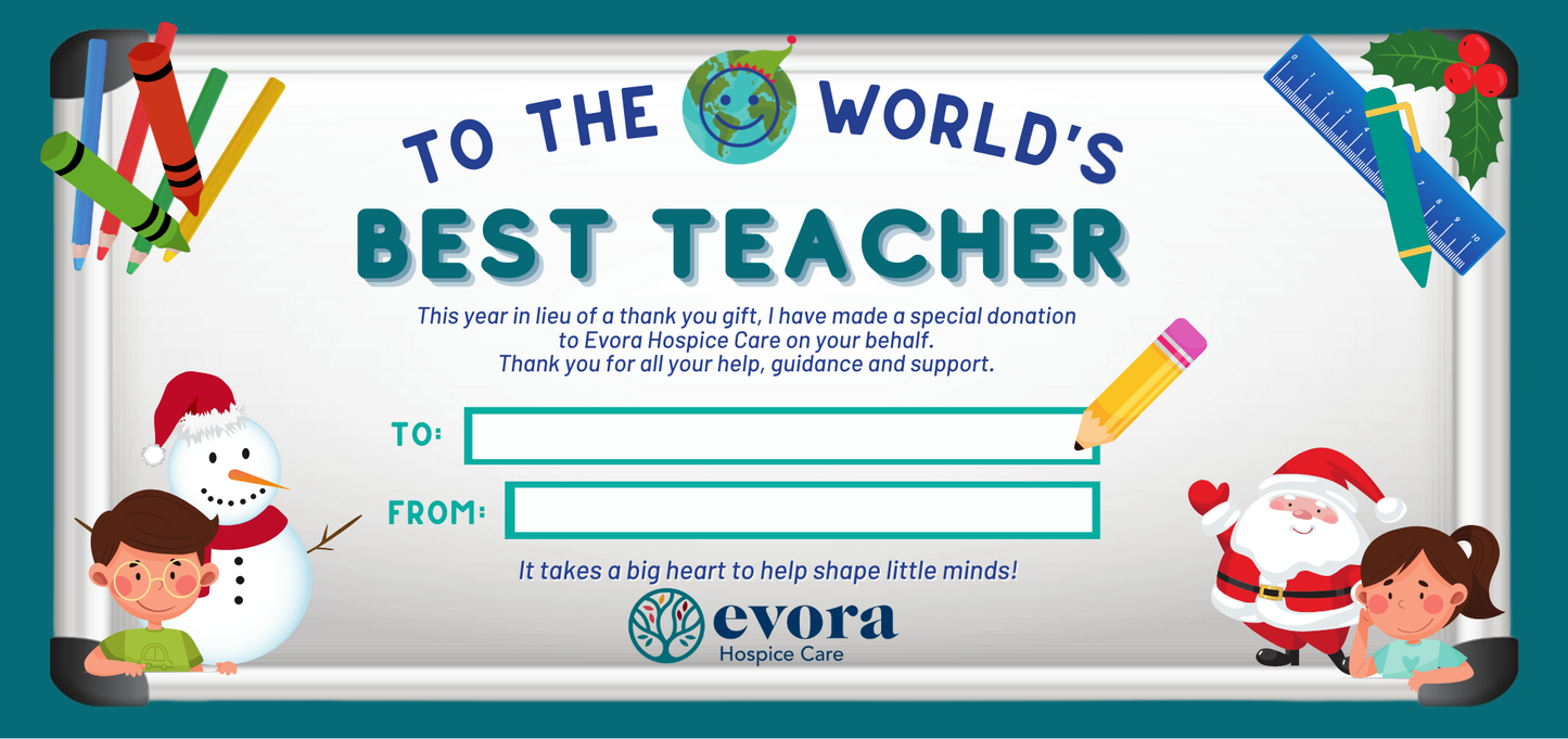 Teacher Gift Certificate (£10 min. donation)