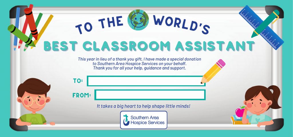 Classroom Assistant Gift Certificate