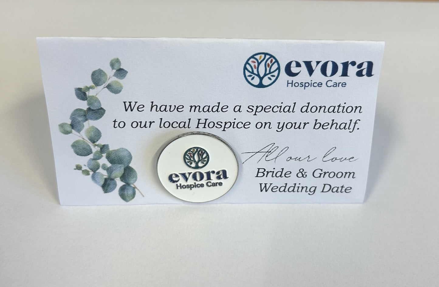 Standing Place Card Standard (With Evora Pin Option)